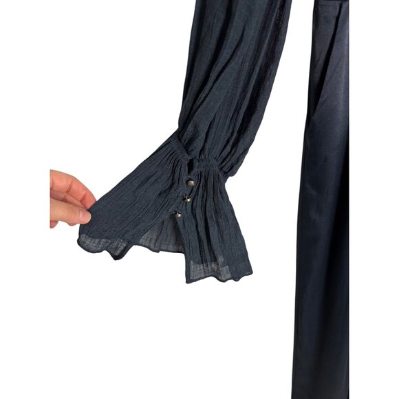 NWT Free People Not Your Baby Wide Leg Jumpsuit, Carbon Black-sz 4 - Picture 8 of 14